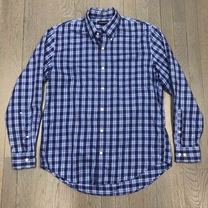 Lands' End Plaid Long Sleeve Button Down Shirt